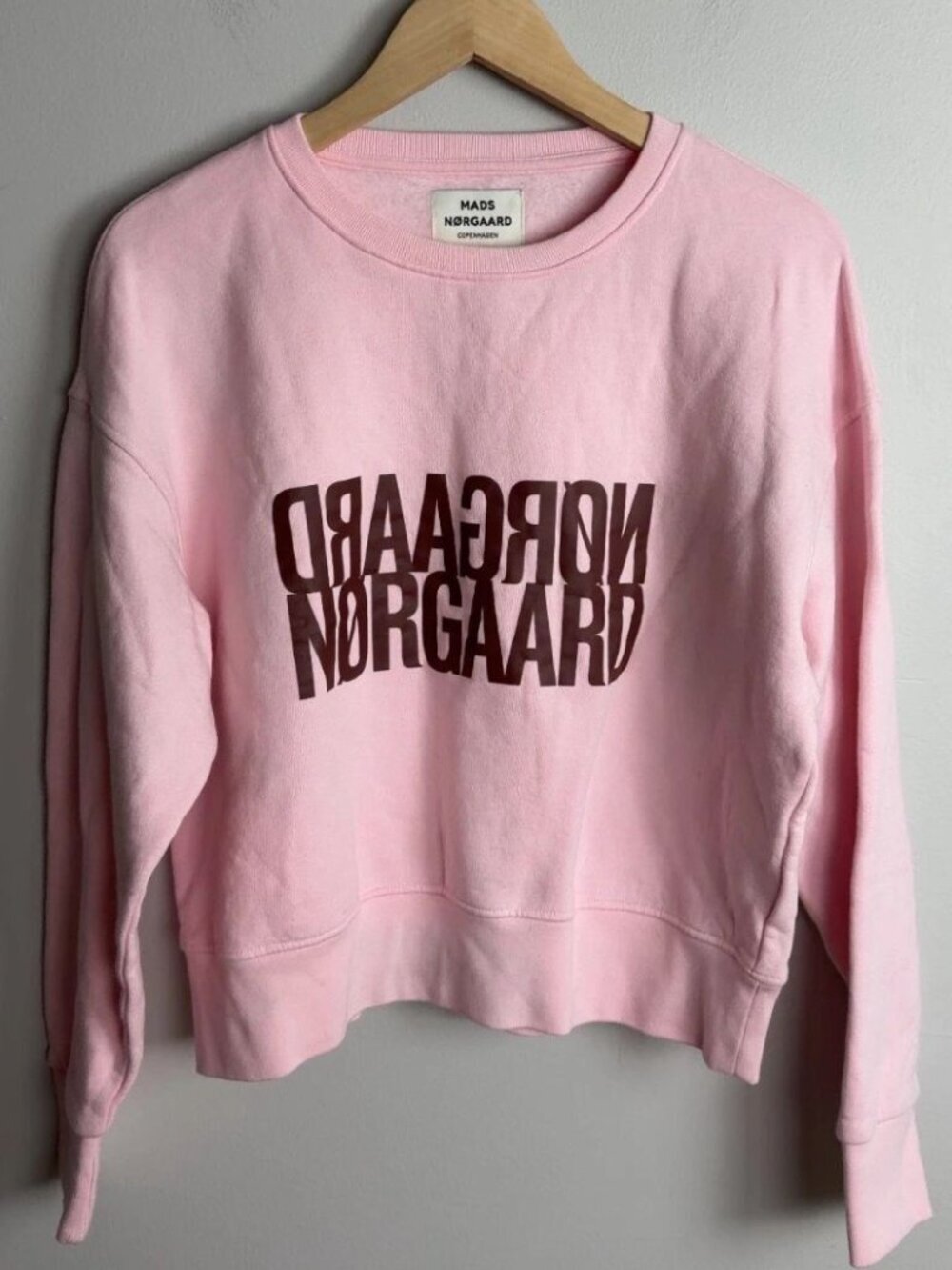 Mads Nørgaard Copenhagen Tilvina Sweatshirt Pink Organic Cotton Size Small Wm’s